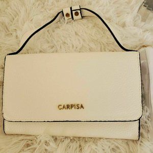 CARPISA WHITE & BLACK TRAVEL WALLET--NEW